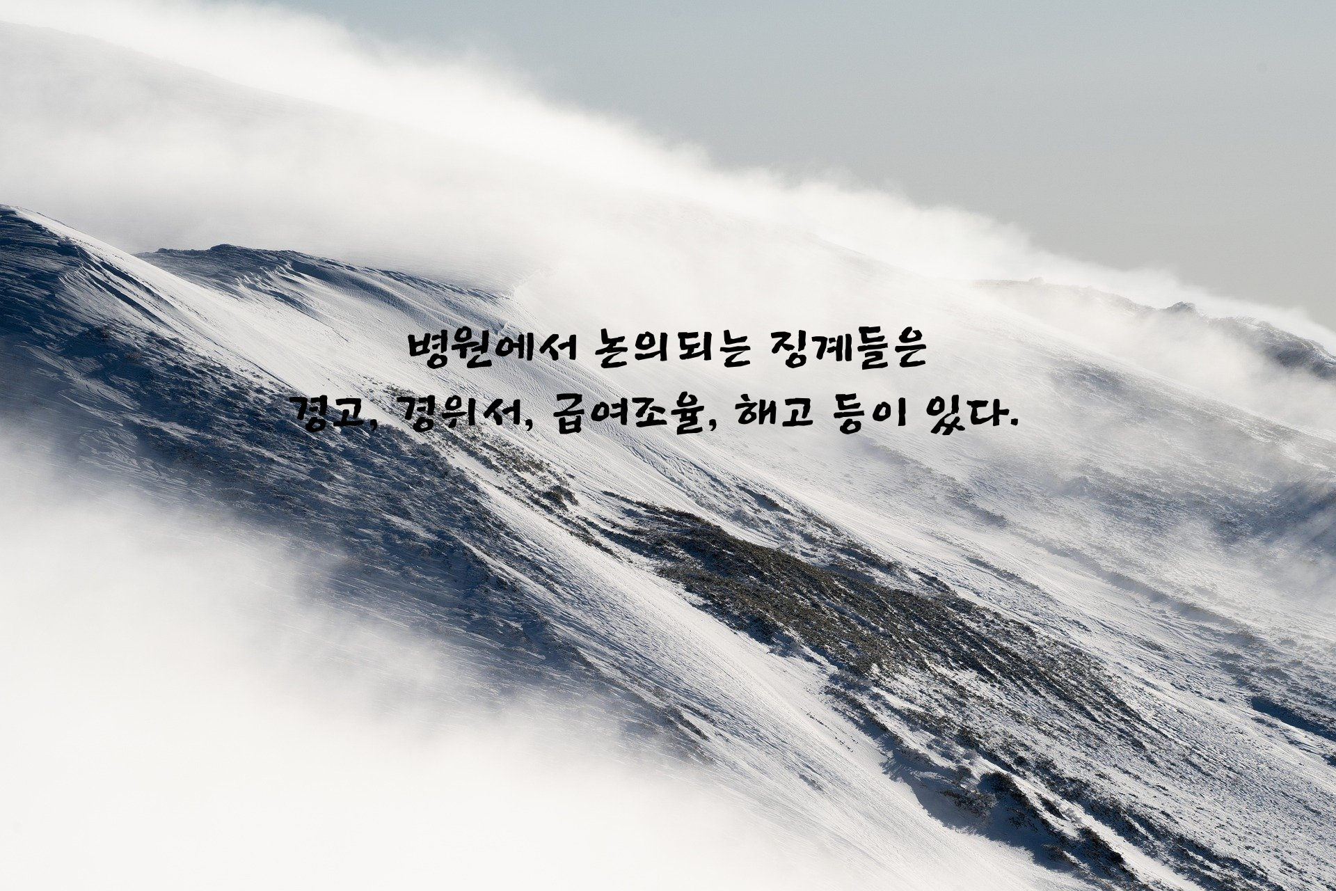 병원에서논의되는징계는경고경위서급여조율해고등이있다.png